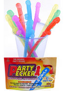 Party Pecker Sipping Straws Assorted Colors 10 Per Pack