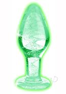 Booty Sparks Glow In The Dark Glass Anal Plug - Large -...